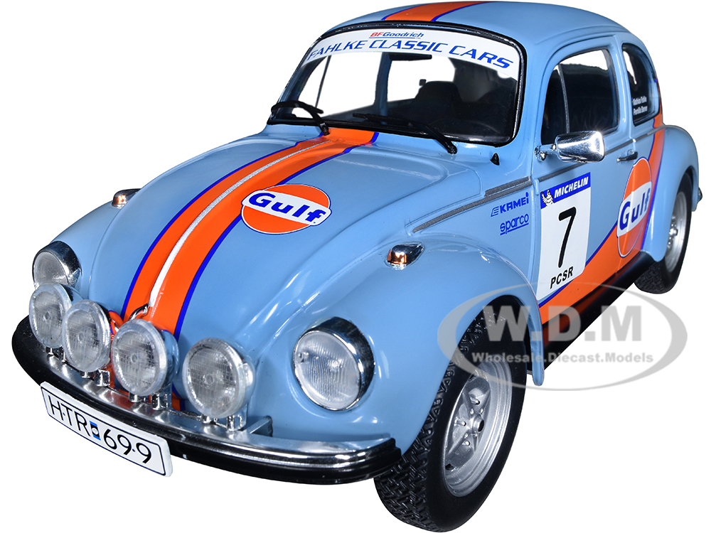 Image of Volkswagen Beetle 1303 7 Mathias Fahlke - Pernilla Sterner "Gulf Oil" Rally Cold Balls (2019) "Competition" Series 1/18 Diecast Model Car by Solido