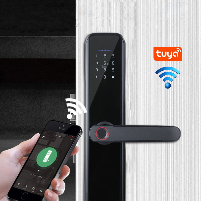 Image of WAFU WF-007B-PRO Tuya WIFI Smart Fingerprint Electronic Lock Indoor Password Office Door Lock for Hotel Home