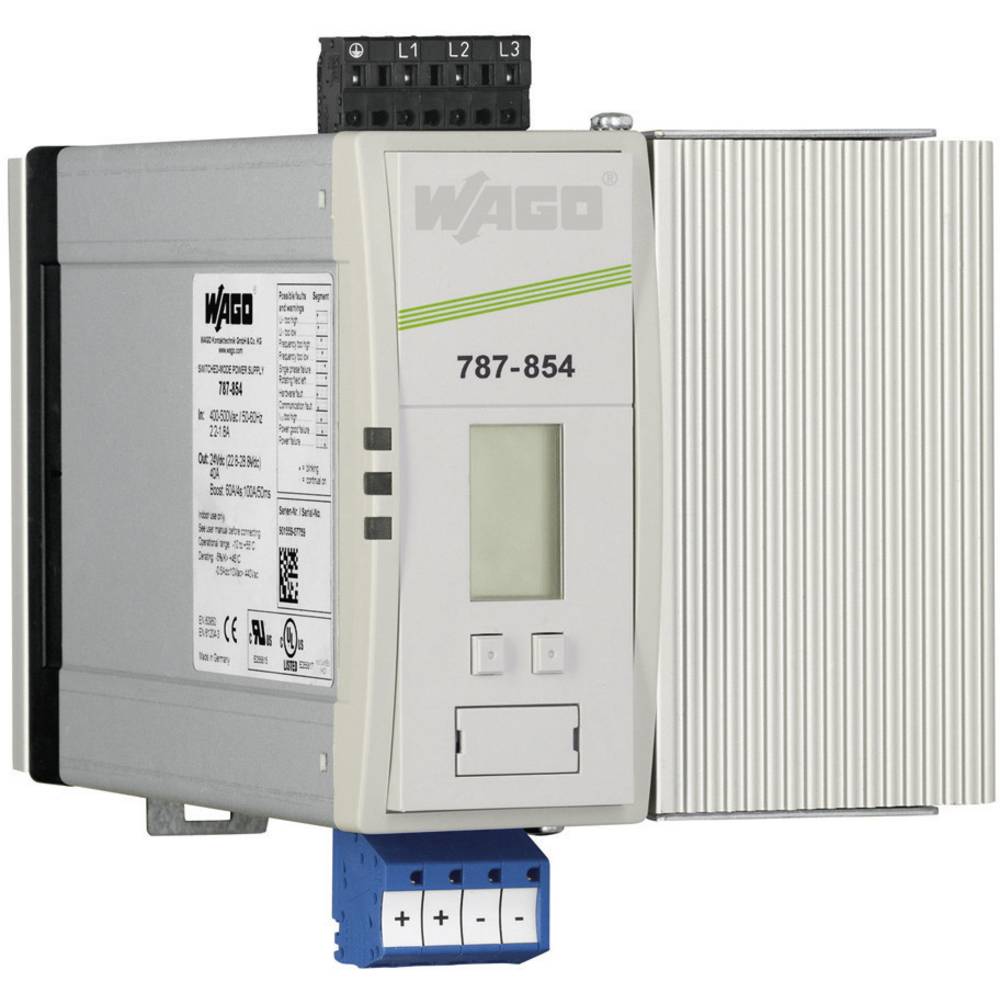 Image of WAGO EPSITRONÂ® PRO POWER 787-854 Rail mounted PSU (DIN) 24 V DC 40 A 960 W No of outputs:1 x Content 1 pc(s)