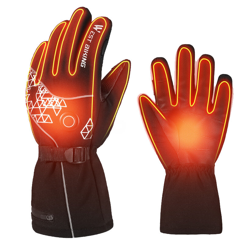 Image of WEST BIKING Intelligent Electric Heated Gloves USB Charging Three Position Temperature Control Warm Waterproof Windproof