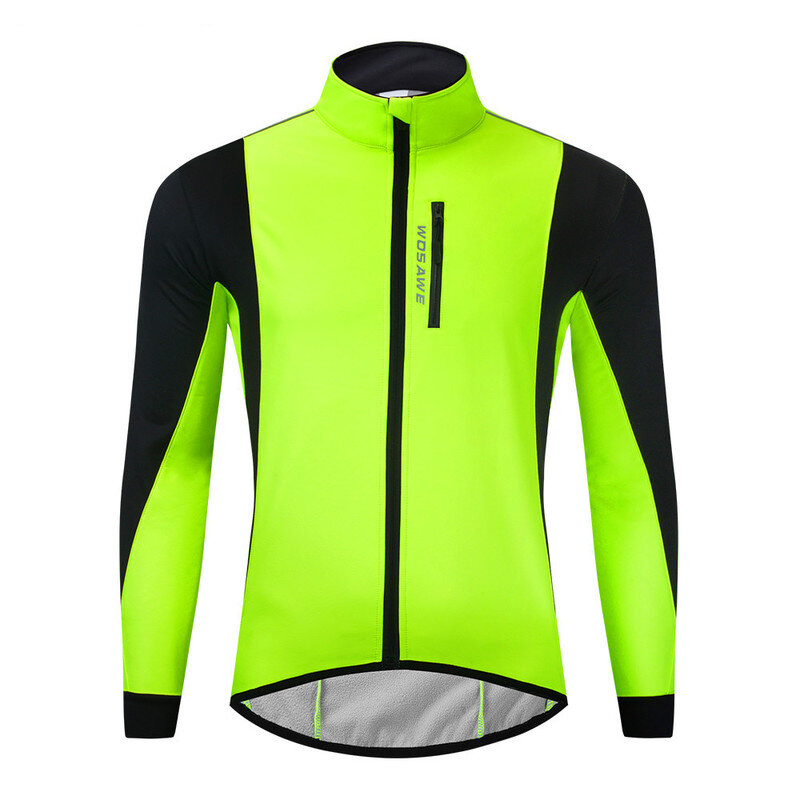Image of WOSAWE Cycling Jacket Winter Thermal Fleece Warm MTB Road Bike Clothing Windproof Waterproof Long Jersey Windbreaker