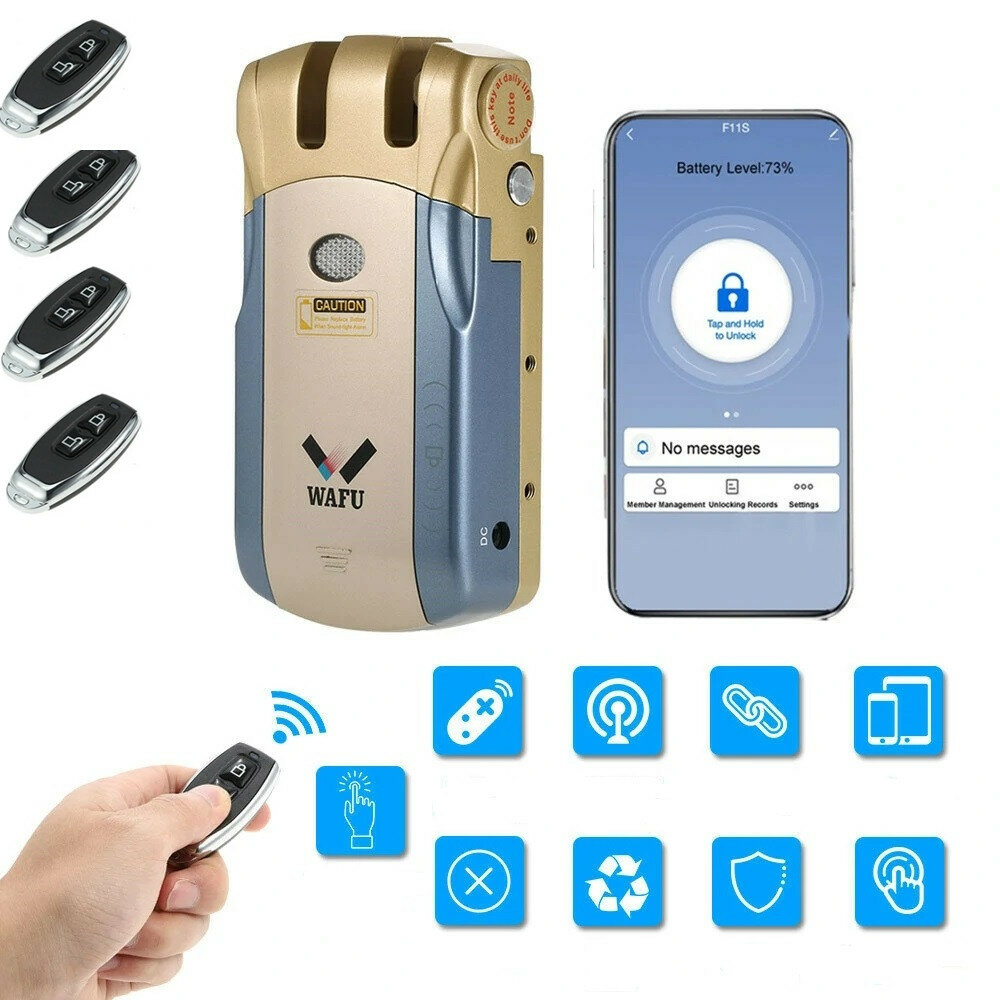 Image of Wafu WF-010 Wifi Tuya APP Smart Lock Wireless Electronic Door Lock Phone Control Invisible Lock Remote Control Indoor To