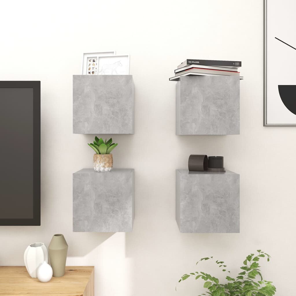 Image of Wall Mounted TV Cabinets 4 pcs Concrete Gray 12"x118"x118"
