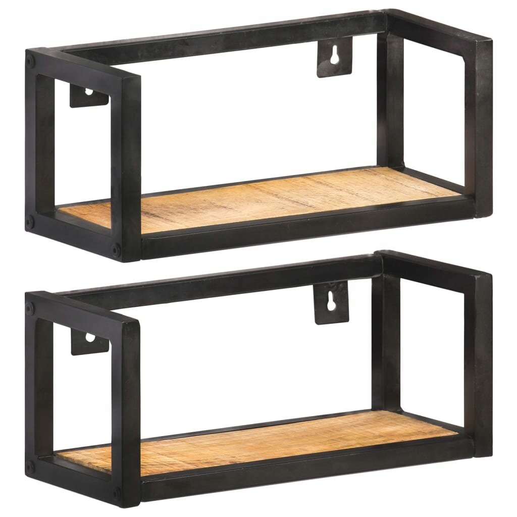 Image of Wall Shelves 2 pcs 157" Rough Mango Wood