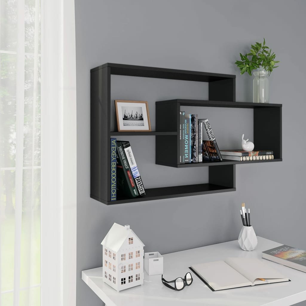 Image of Wall Shelves Black 409"x79"x236" Chipboard