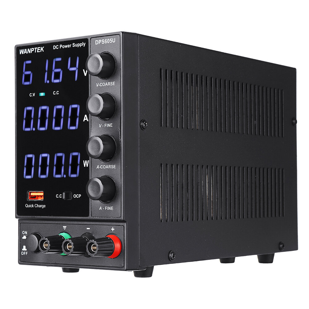 Image of Wanptek DPS605U 110V/220V 4 Digits Display Adjustable DC Power Supply 0-60V 0-5A 300W USB Fast Charging Laboratory Switc
