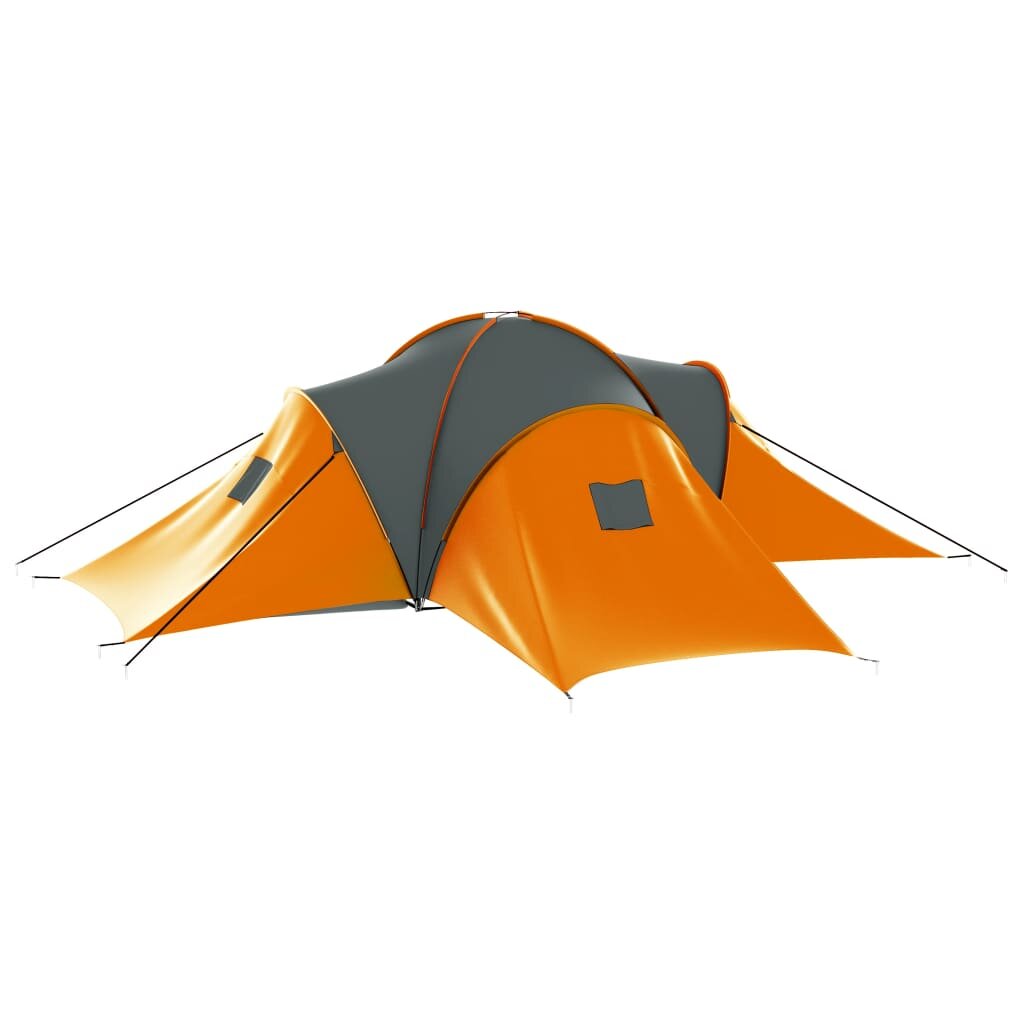 Image of Waterproof Camping Tent 6~9 Persons Tunnel Tent Large Family Tent For Camping Hiking Travel Gray+Orange