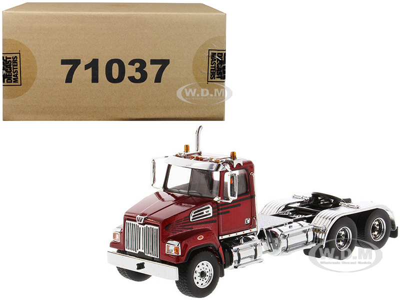 Image of Western Star 4700 SF Tandem Day Cab Tractor Metallic Red 1/50 Diecast Model by Diecast Masters