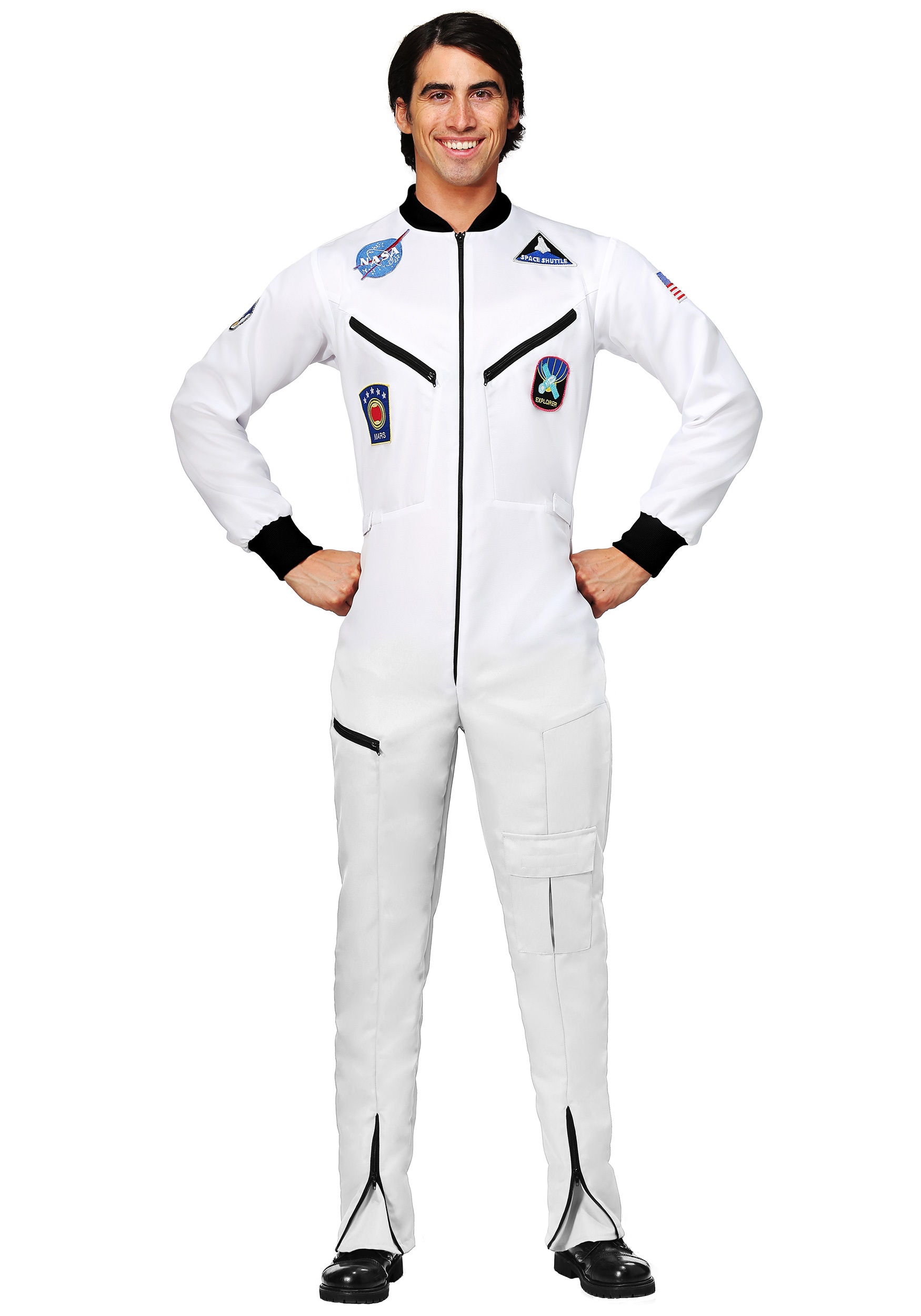 Image of White Astronaut Jumpsuit Adult Plus Size Costume | Astronaut Costumes ID FUN6148PL-2X