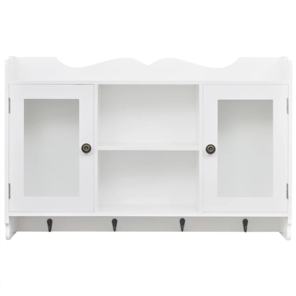 Image of White MDF Wall Cabinet Display Shelf Book/DVD/Glass Storage