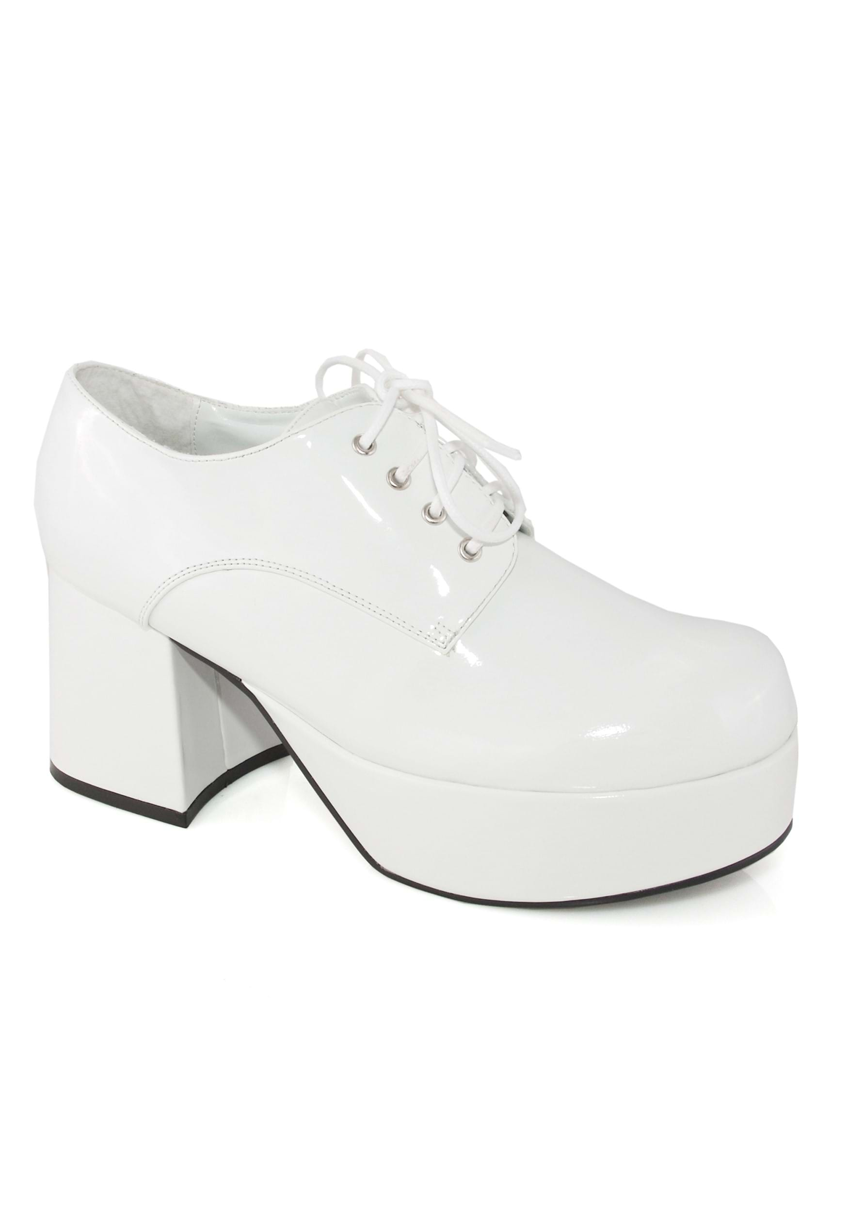 Image of White Men's Platform Pimp Shoes ID EE312PIMPWH-S