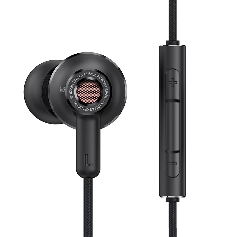 Image of Whizzer BS1 Dynamic In-Ear Earphones 136mm Large Driver HiFi Stereo Earphone Headphones with Detachable Cable