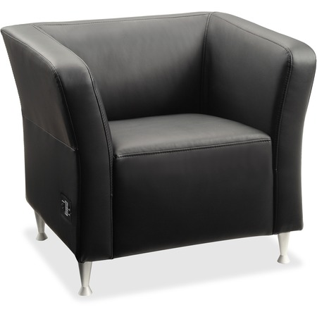 Image of Wholesale Chairs & Seating: Discounts on Lorell Fuze Modular Series Black Leather Guest Seating LLR86916 ID 361672193327771
