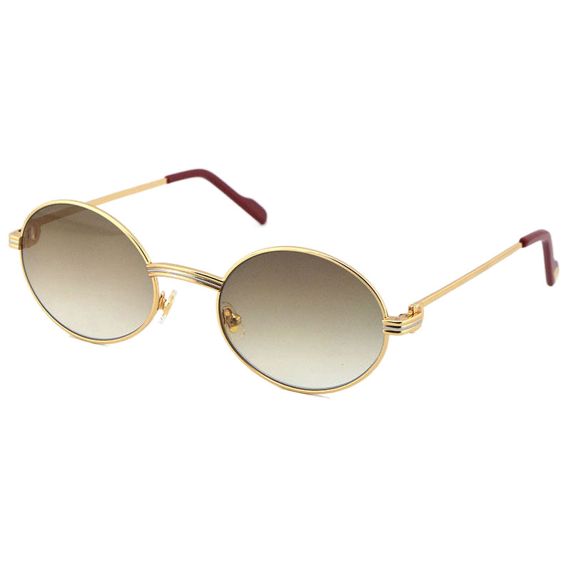 Image of Wholesale Larger 1186111 Metal Sunglasses Exquisite Both men and women Adumbral Glasses UV40 Lens Size:55-22-140mm silver 18K gold frame Eye