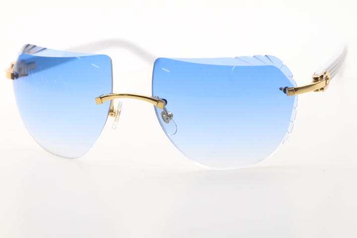 Image of Wholesale Rimless Sunglasses 8200763 White Plank Glasses High Quality Brand Sun Glasses New Shield Optical Unisex C Decoration Fashion Accessories