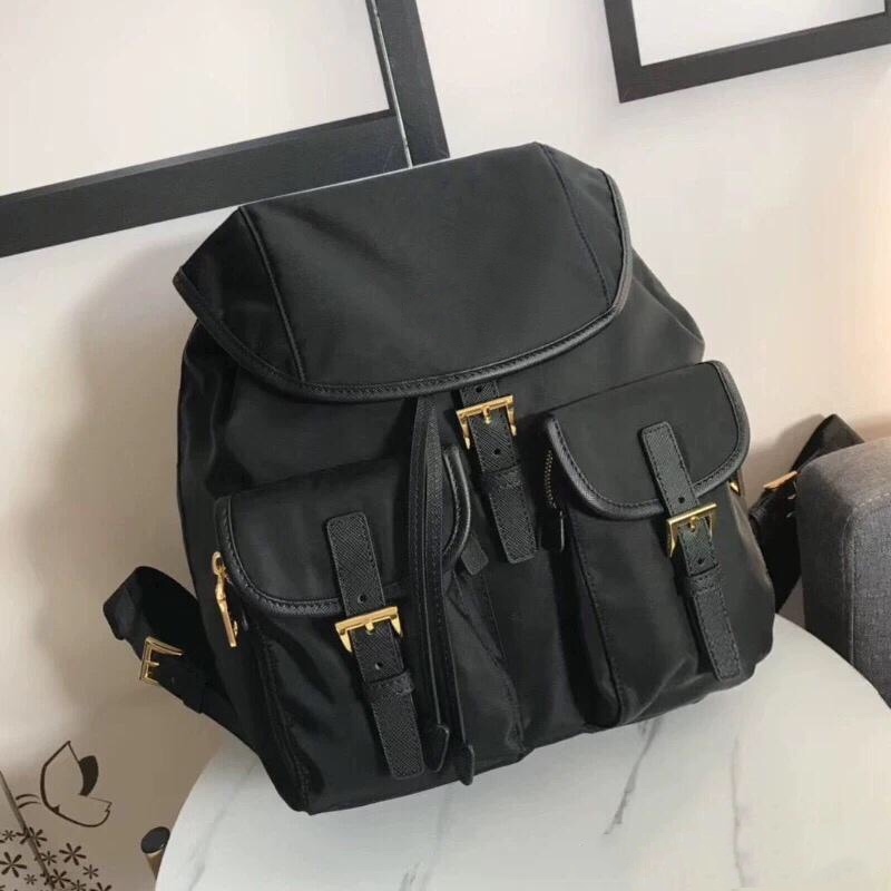 Image of Wholesale classic retro backpack parachute fabric waterproof nylon rucksack schoolbag travel new women&#039s bag fashion backpack shoulder bag m