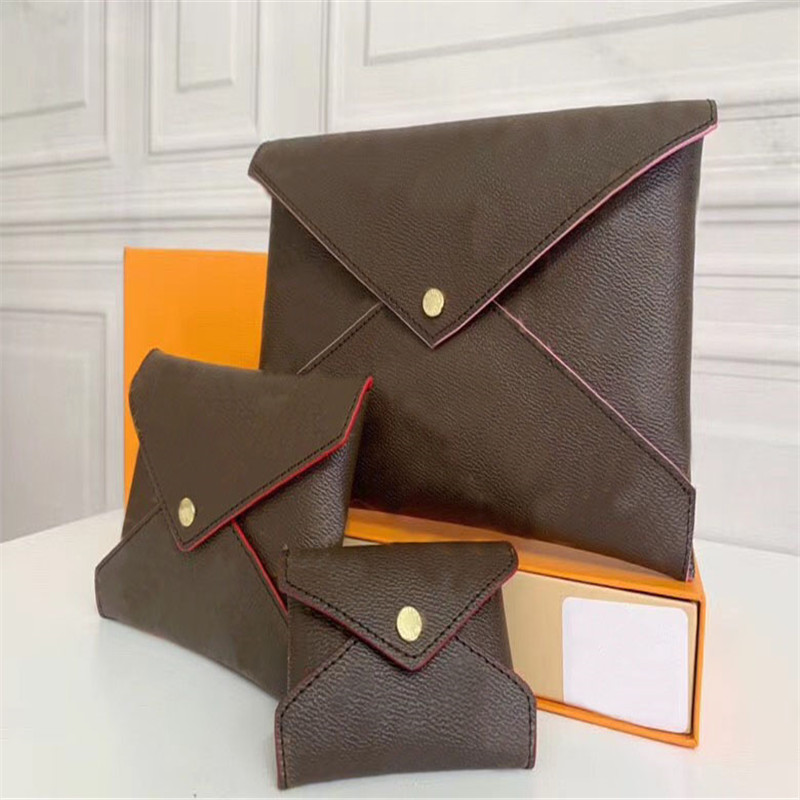 Image of Wholesale leather wallet for women multicolor designer short Card holder purse classic 3-piece set