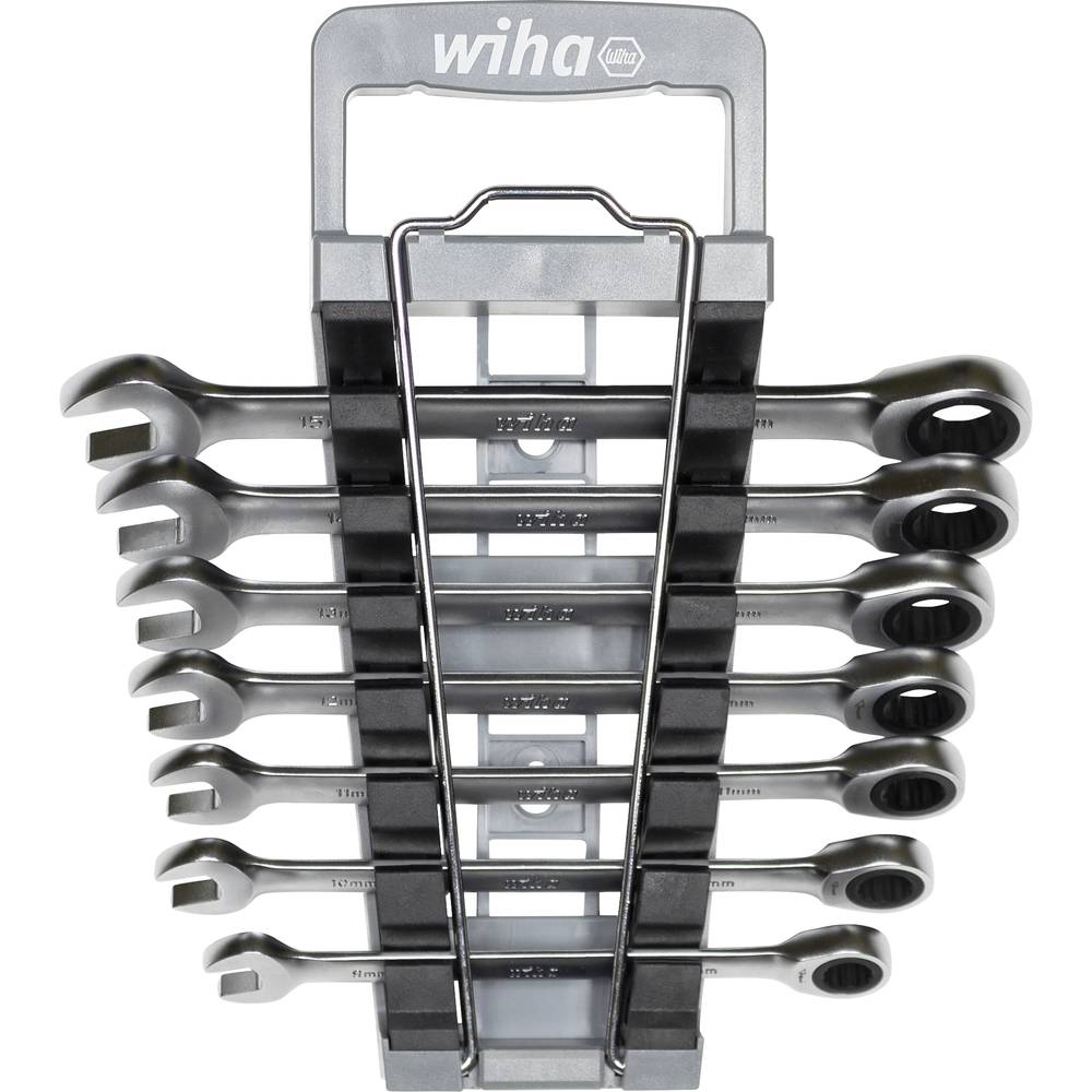 Image of Wiha 44664 Double-ended ratcheting box wrench set 7-piece 9 - 15 mm