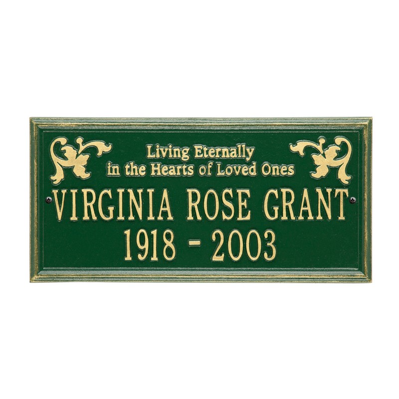 Image of Wilmington Standard Two Line "Living Eternally" Wall Plaque