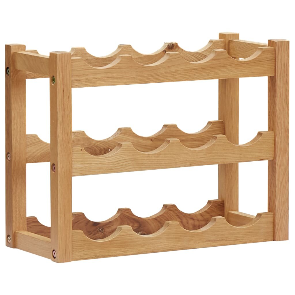 Image of Wine Rack for 12 Bottles 185"x83"x142" Solid Oak Wood