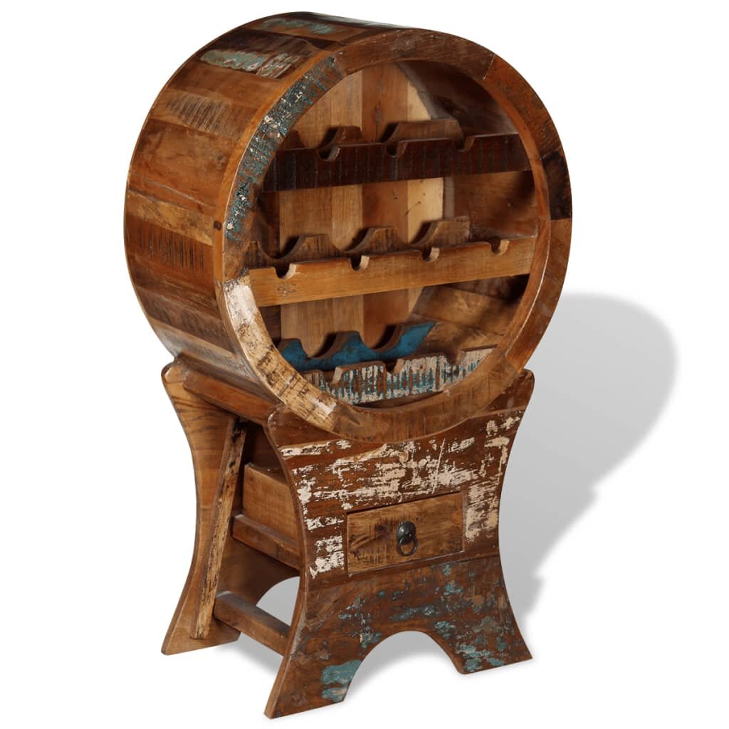 Image of Wine rack for 10 bottles of solid recycled wood