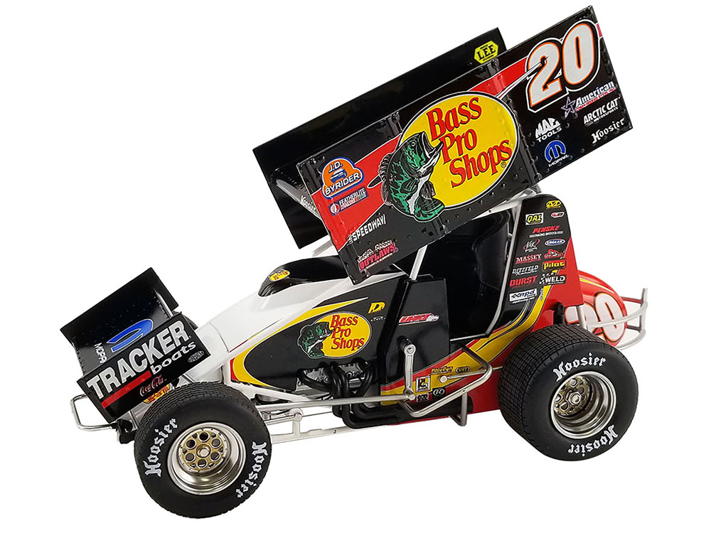 Image of Winged Sprint Car 20 Danny Lasoski "Bass Pro Shops" "National Sprint Car Hall of Fame" 1/18 Diecast Model Car by ACME