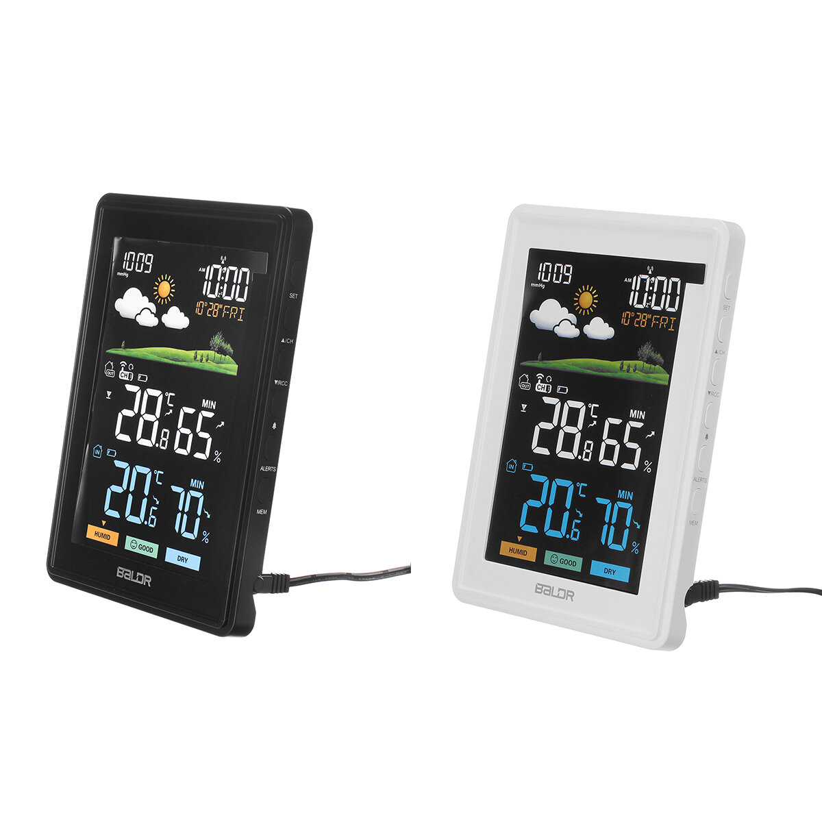 Image of Wireless Weather Station Thermohygrometer Weather Forecast Alarm Clock Perpetual Calendar Moon Phase