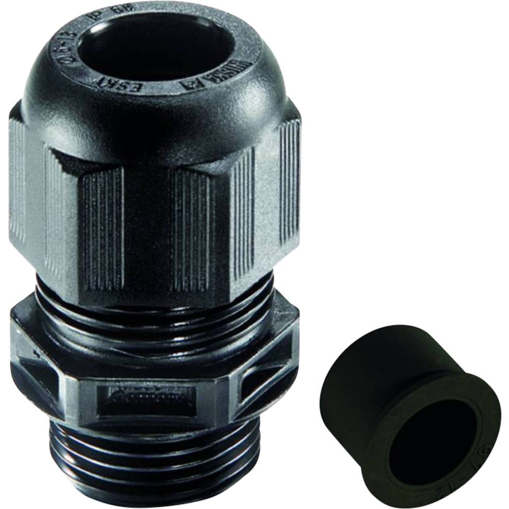 Image of Wiska 10101983 Cable gland shockproof with strain relief with seal 3/8 NPT Polyamide Black (RAL 9005) 50 pc(s)