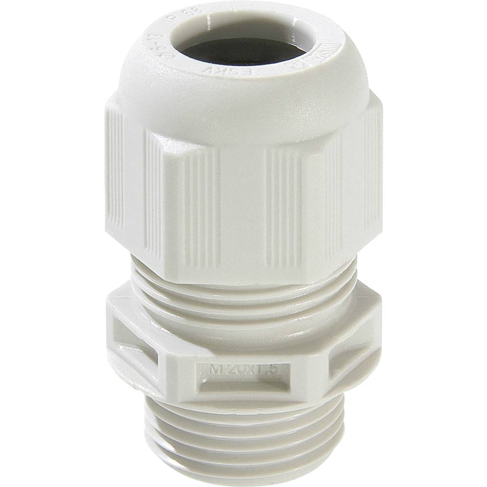 Image of Wiska 10105492 Cable gland shockproof with strain relief with seal M12 Polyamide Grey-white (RAL 7035) 50 pc(s)