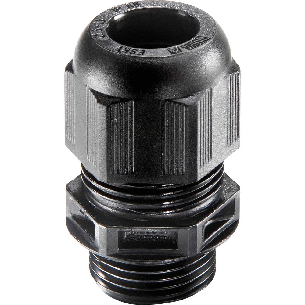 Image of Wiska 10105810 Cable gland shockproof with strain relief with seal M12 Polyamide Black (RAL 9005) 50 pc(s)