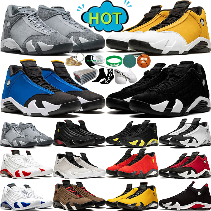 Image of With Box 14 14s Men Basketball Shoes Flint Grey Black White Bred Laney Light Ginger Gym Red Reverse Mens Designer Womens Trainers Outdoor Sp