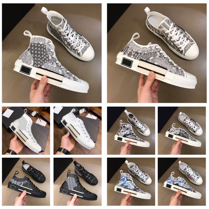 Image of With Box Top Quality Designer B23 shoe 13colour transparent printing luxury high-top Genuine Leather casual shoes b22 canvas man woman fashi