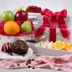 Image of With Love Fresh Fruit and Bundt Cakes Gift Tower