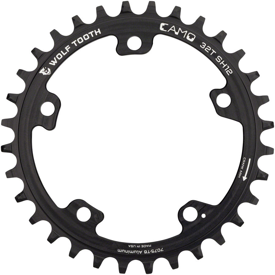 Image of Wolf Tooth CAMO Aluminum Chainring - 30t Wolf Tooth CAMO Mount Requires 12-Speed Hyperglide+ Chain Black