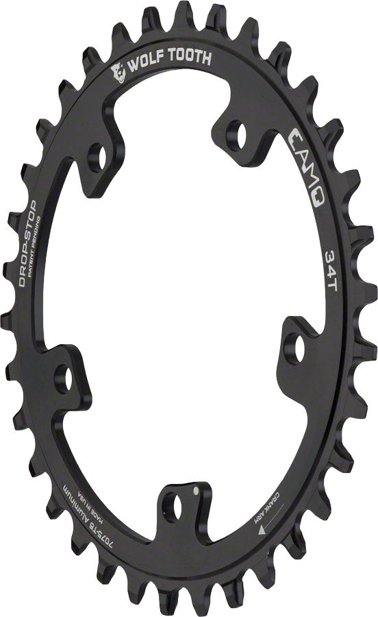 Image of Wolf Tooth CAMO Aluminum Chainring - Drop-Stop A Black