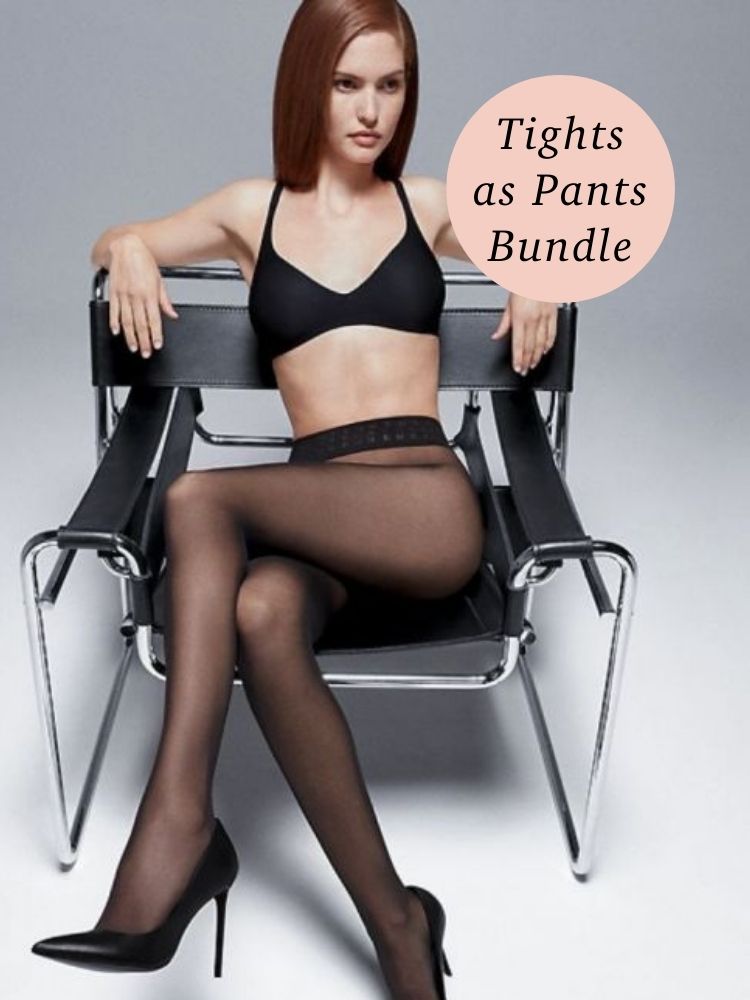 Image of Wolford Fatal 50 Seamless Tights with Black Ambra Shorts Bundle ID W2487-C