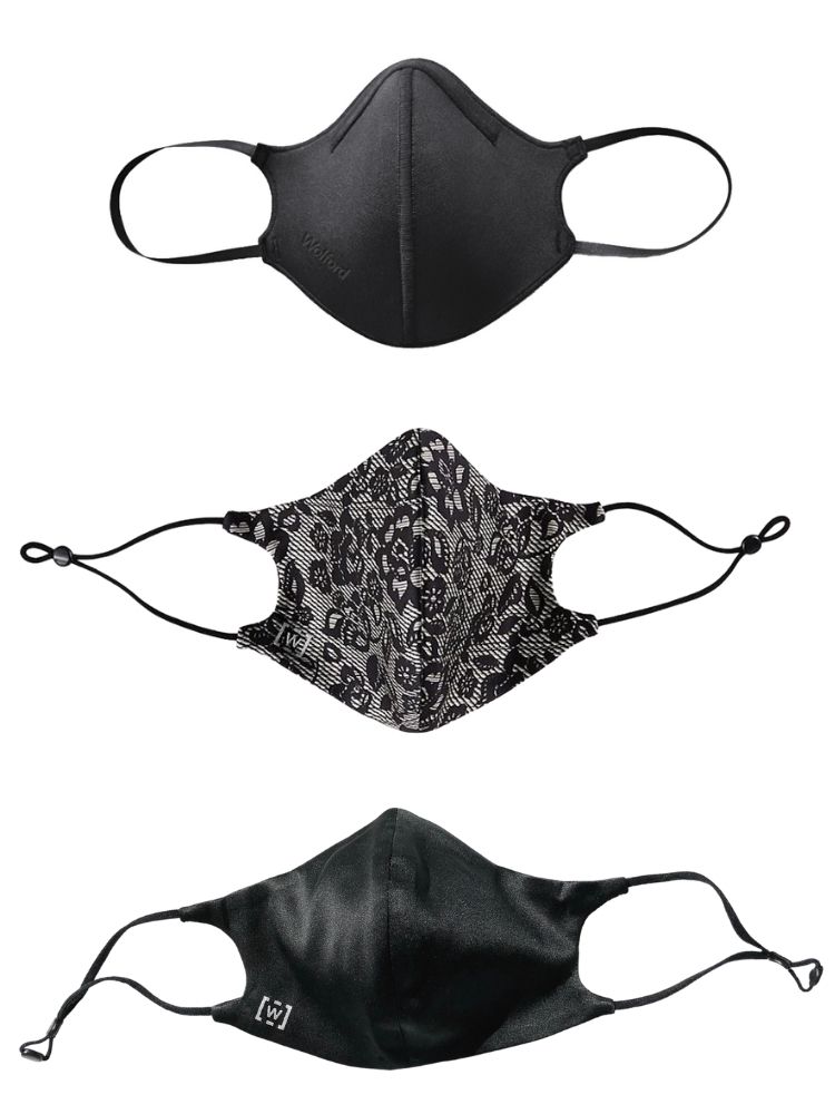 Image of Wolford Three Mask Set of Care Silk and Lace Mask ID Y007-C