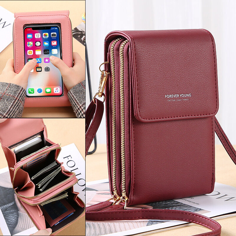 Image of Women 65 Inch Touch Screen Bag RFID Clutch Bag Card Bag Large Capacity Multi-Pocket Crossbody Phone Bag