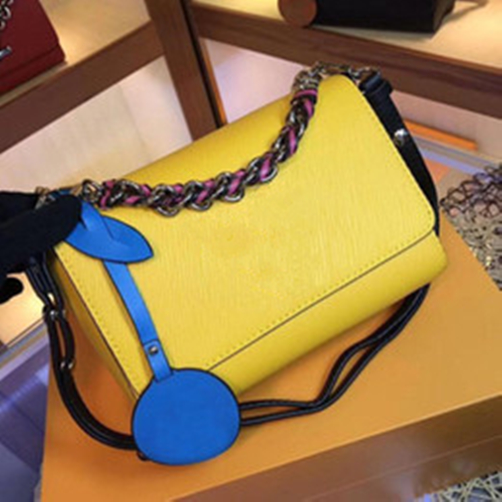 Image of Women Designers Chain Bags Rotating Button Wave Pattern Satchel Luxury Water Ripple Real Leather Totes Crossbody Shoulder Bag Purse Messenge