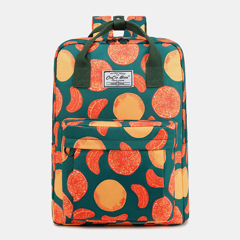 Image of Women Waterproof Large Capacity Print Casual Backpack Drawstring Pocket
