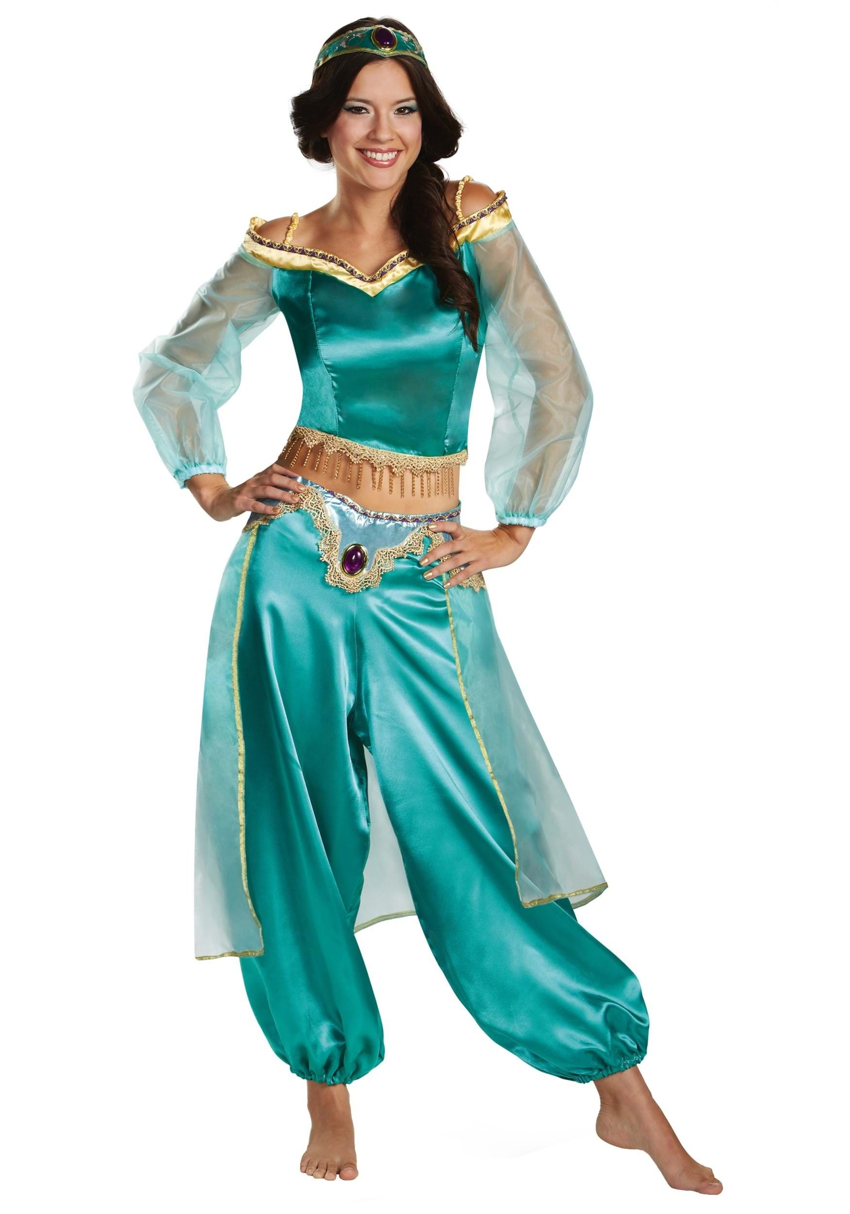 Image of Women's Aladdin Animated Jasmine Prestige Costume | Disney ID DI50506-M