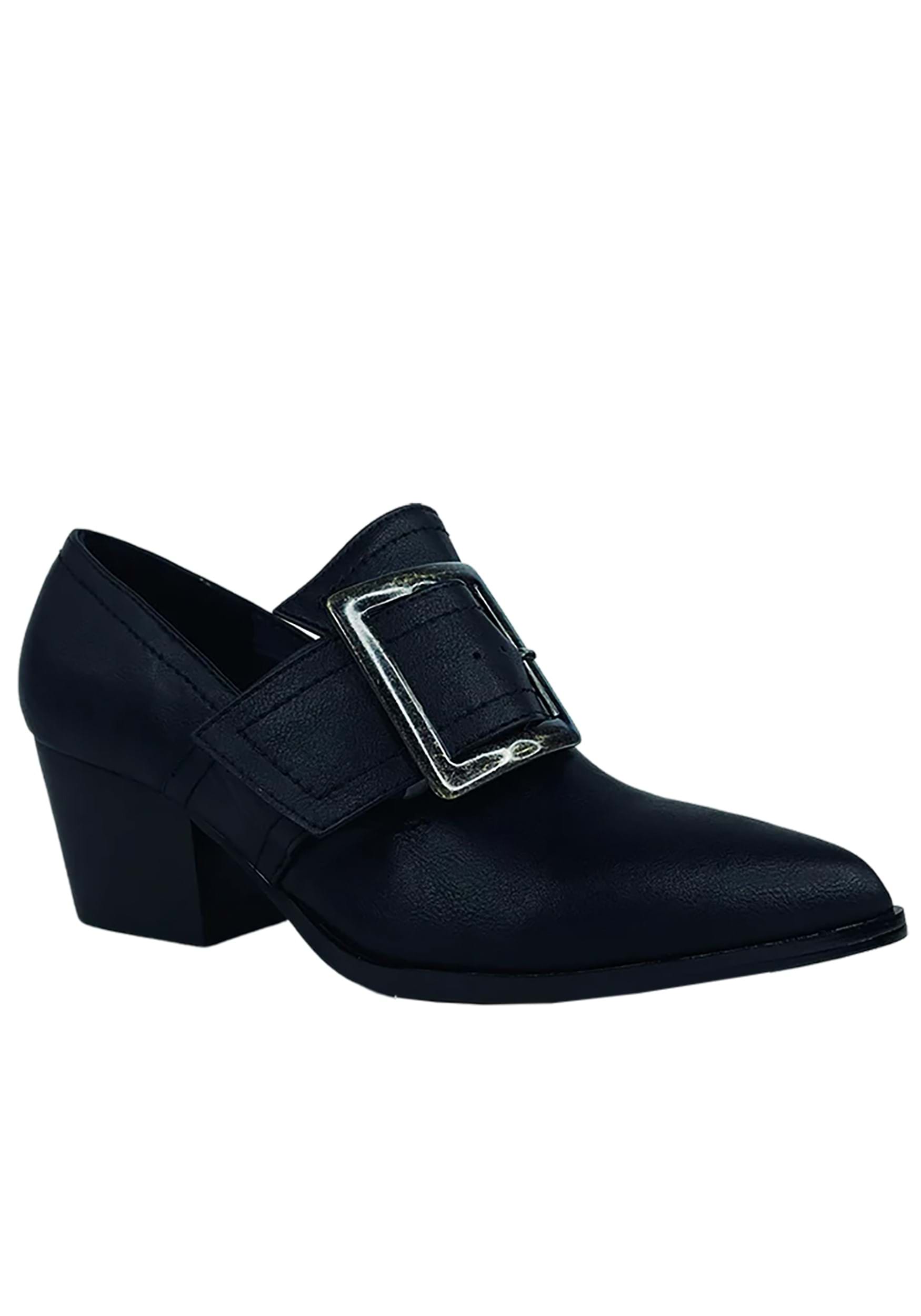Image of Women's Black Matte Pilgrim Shoes ID SVGRIMMHEELBLACK-6
