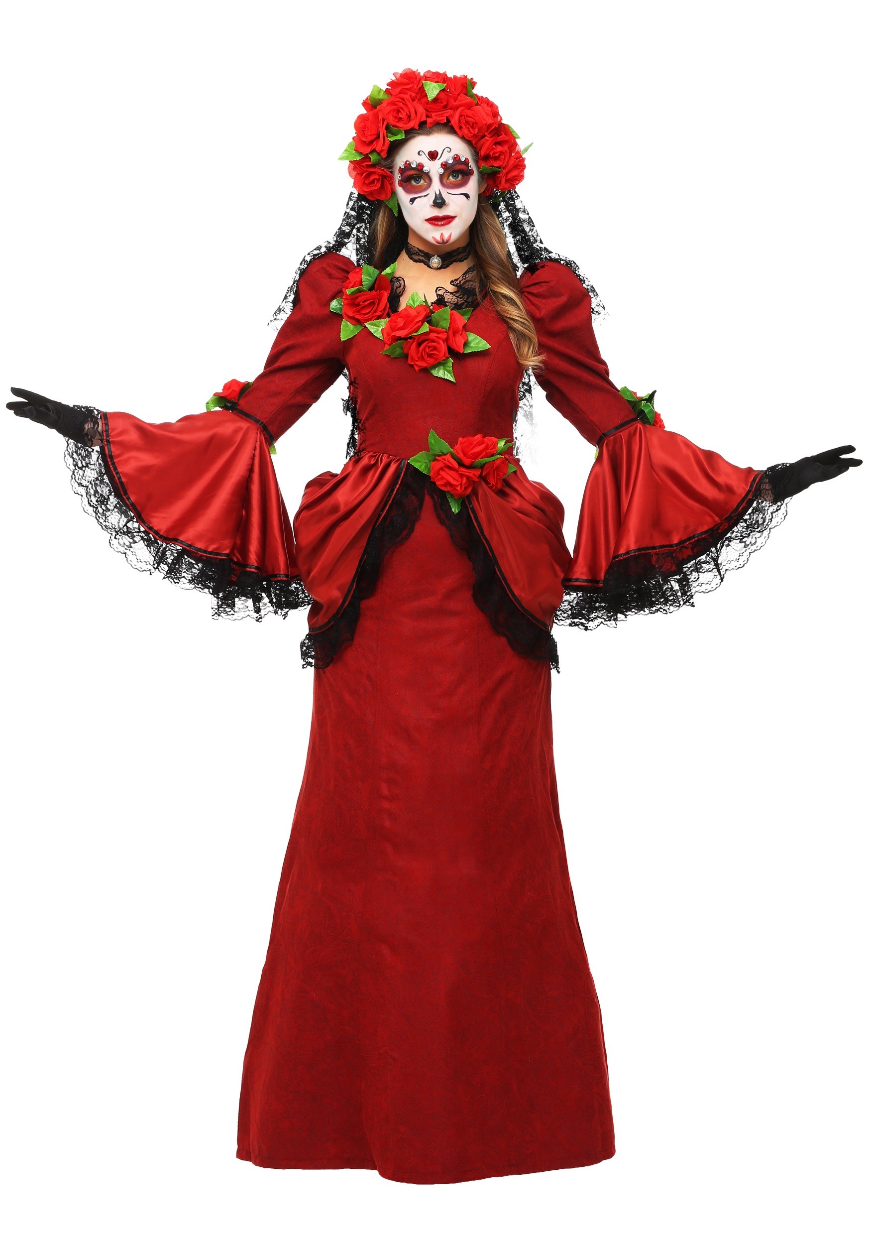 Image of Women's Day of the Dead Costume ID FUN1156AD-M