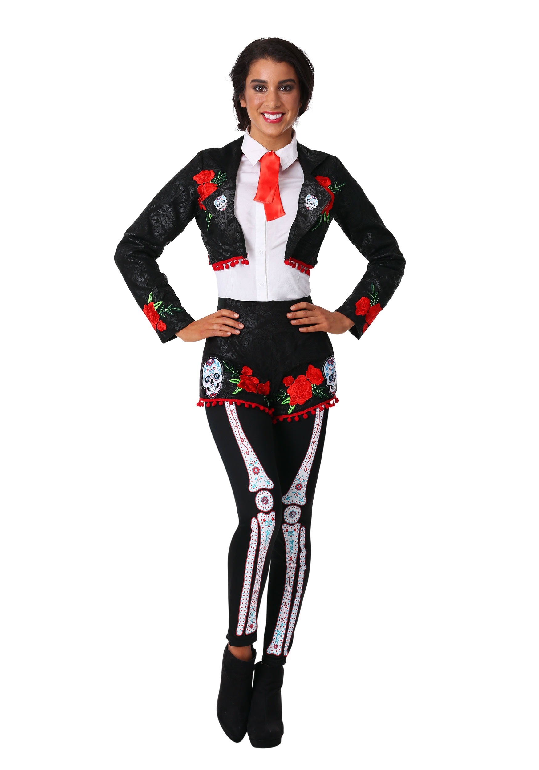 Image of Women's Day of the Dead Mariachi Costume ID FUN6775AD-XL