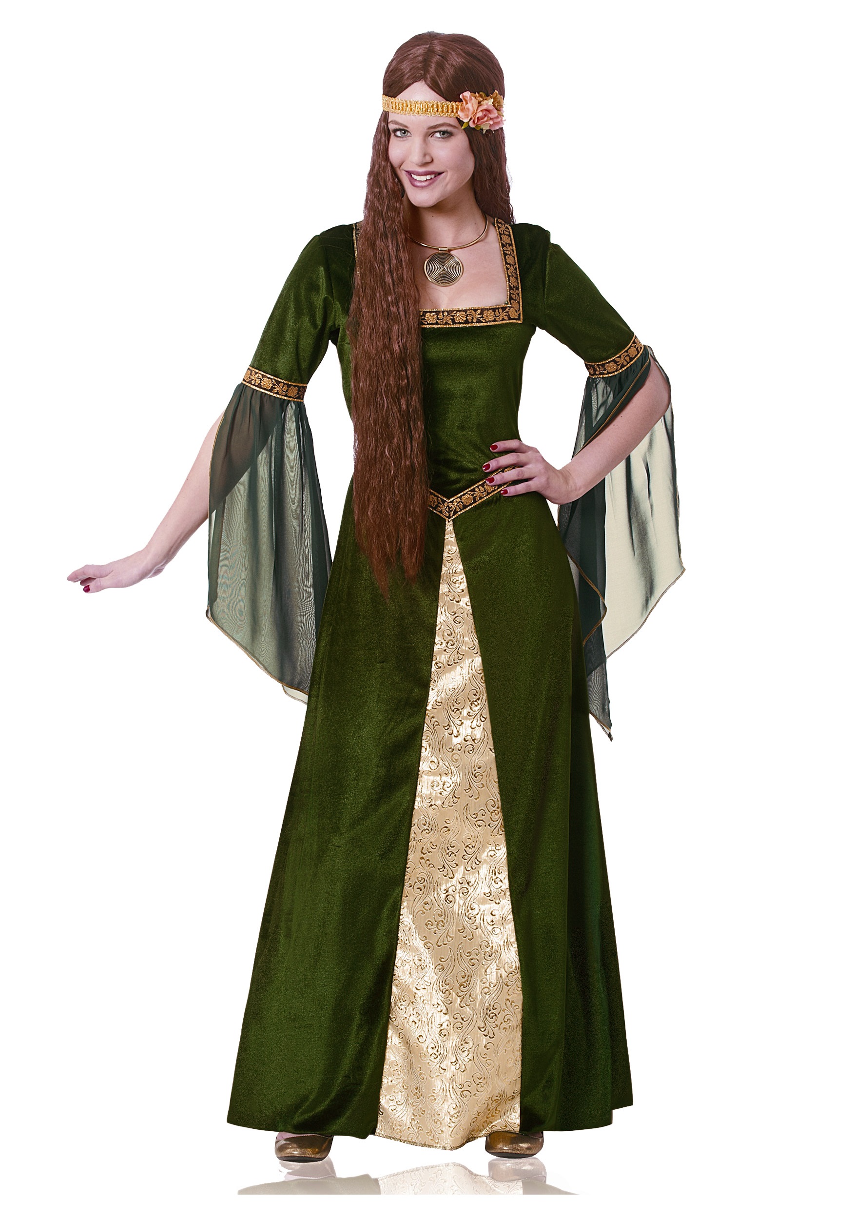 Image of Women's Green Renaissance Lady Costume ID FR48506-L