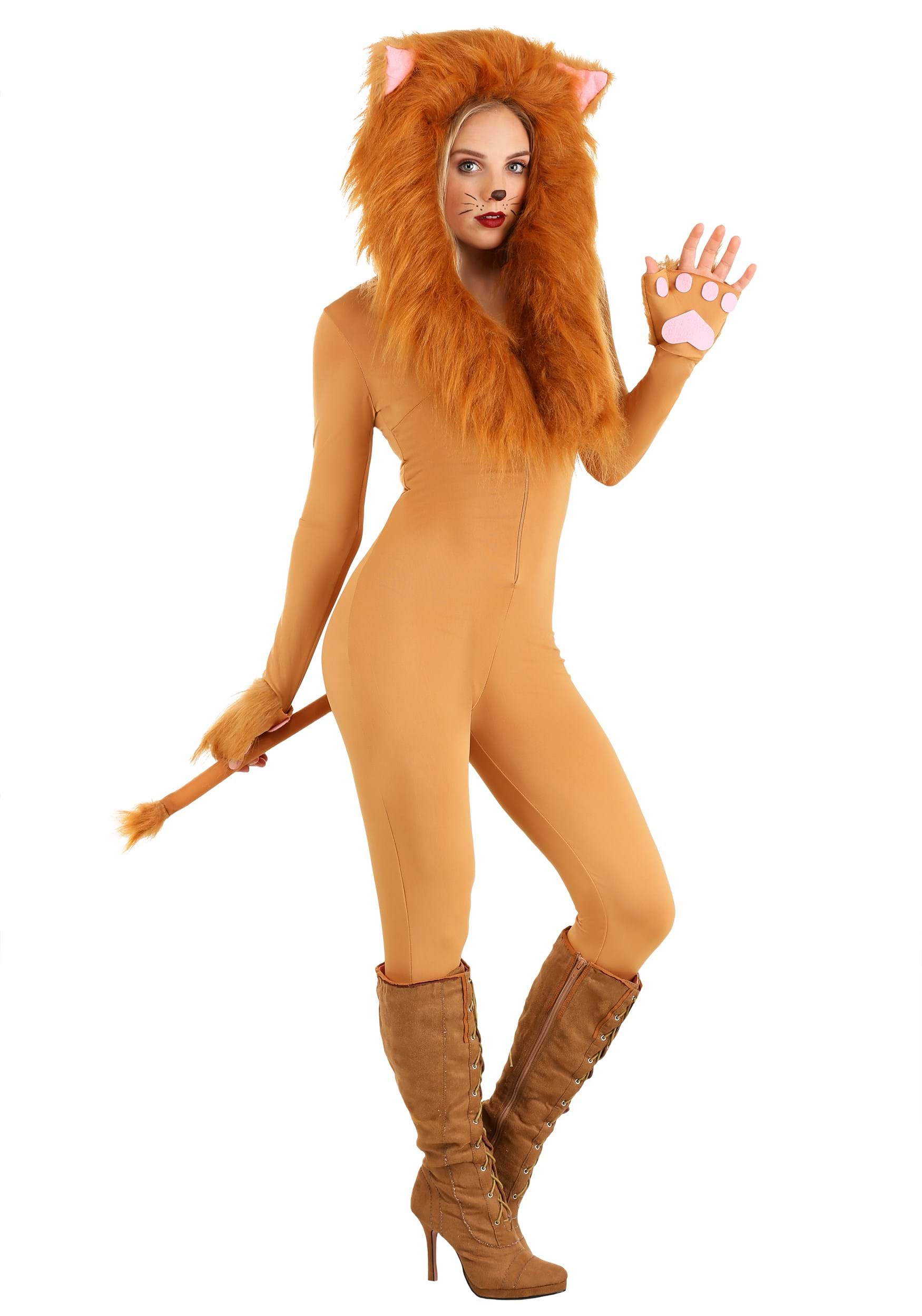 Image of Women's Hooded Lion Costume ID SLS6074-L