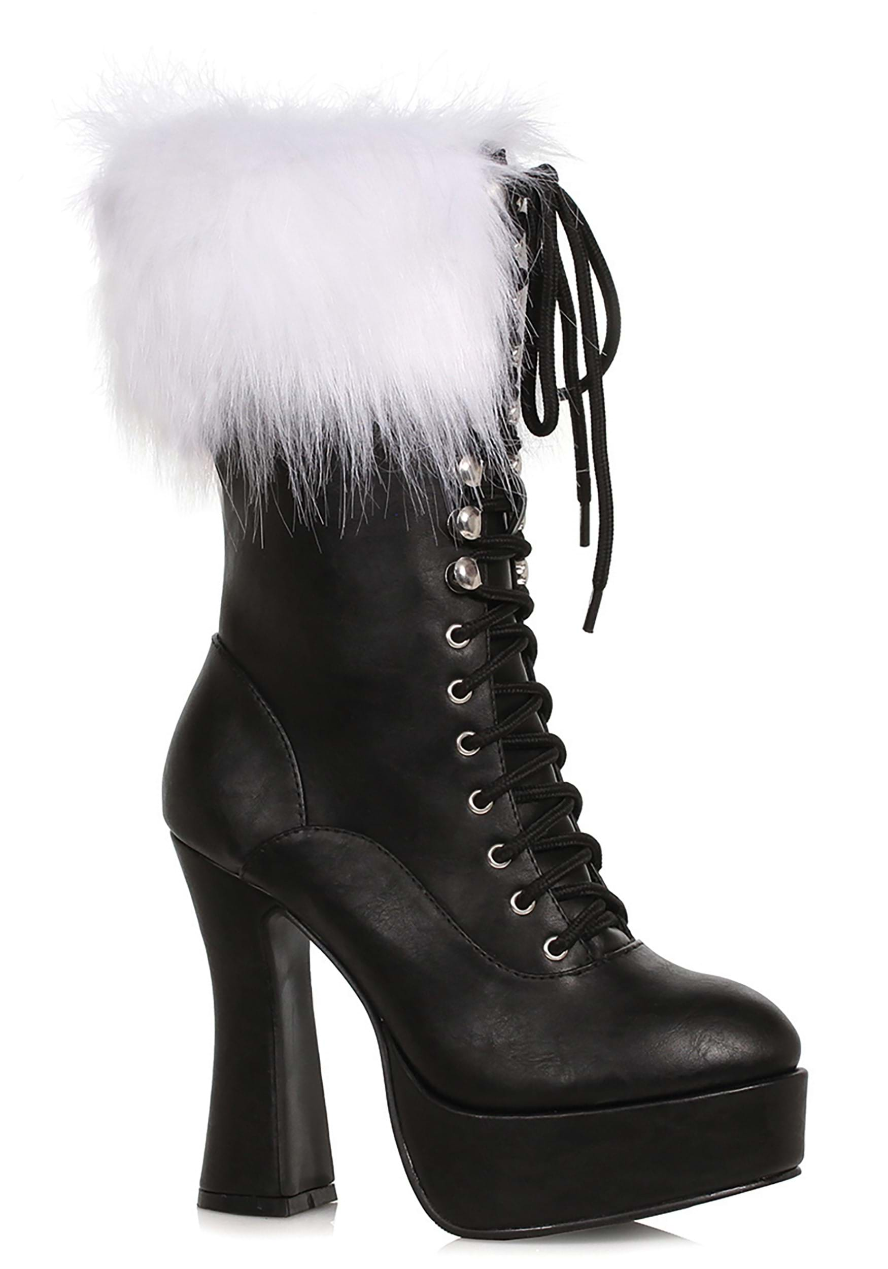 Image of Women's Platform Laceup Santa Boots ID EE557JOYBK-8