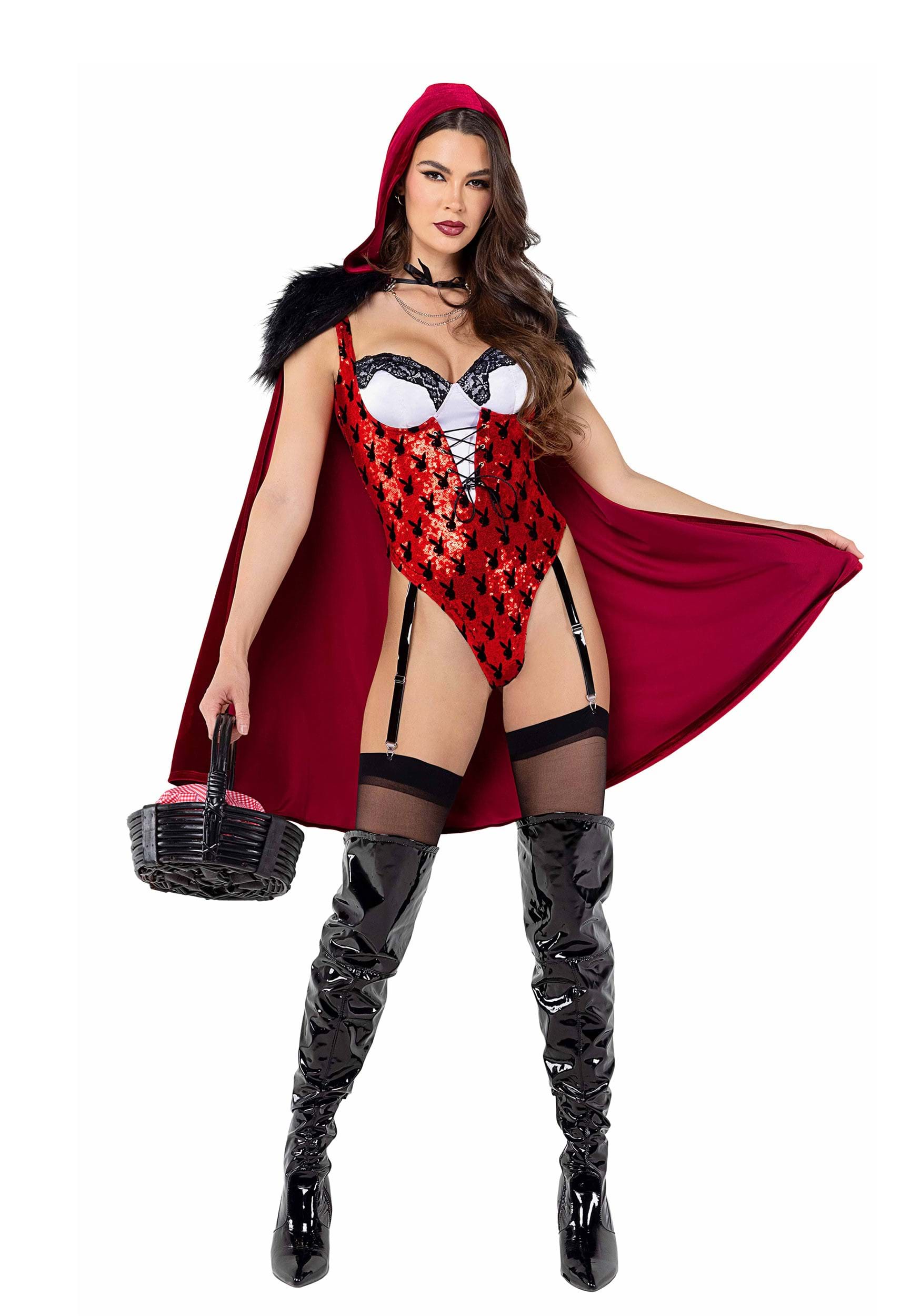 Image of Women's Playboy Bunny Red Riding Hood Costume ID ROPB117-XL