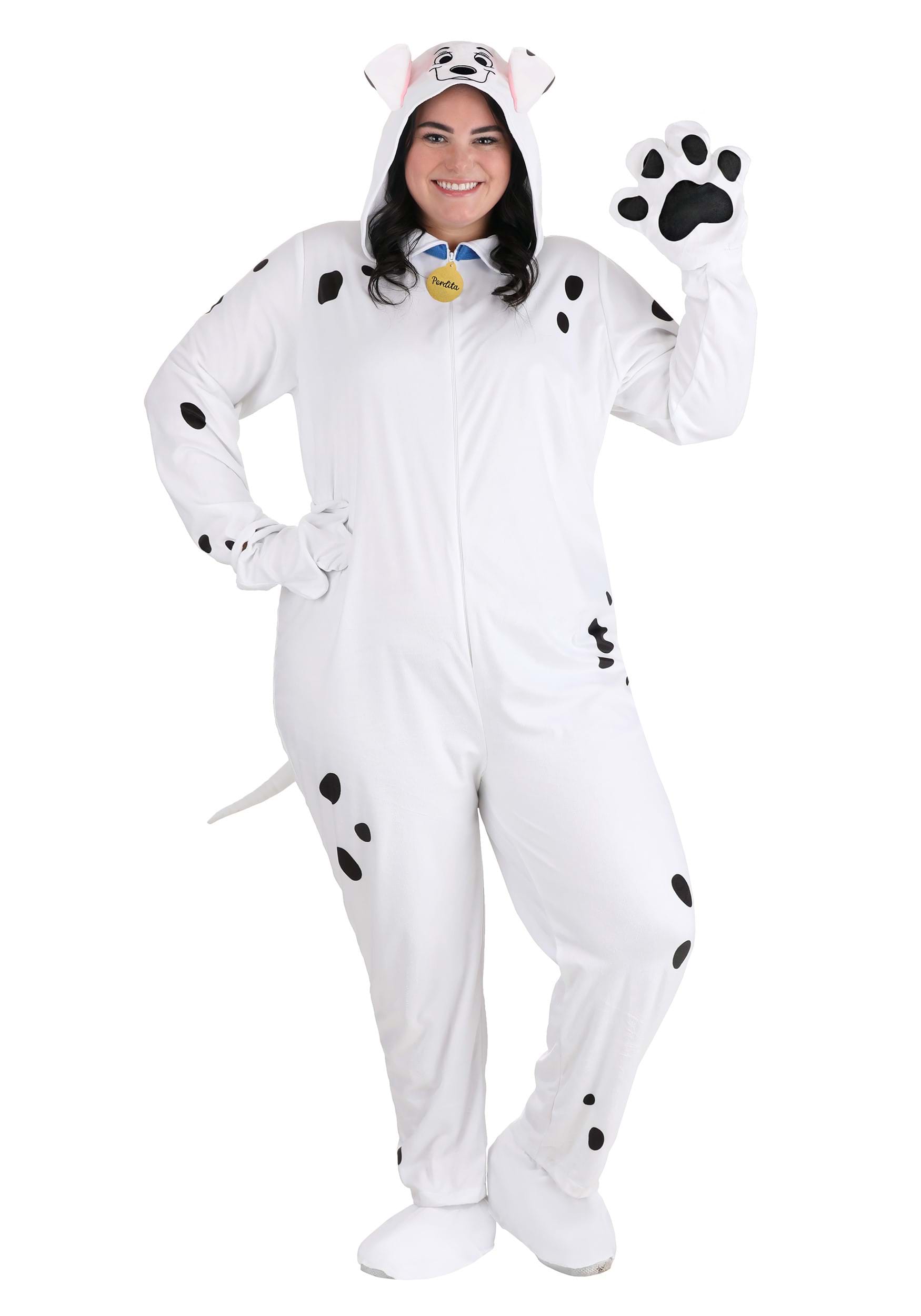 Image of Women's Plus Size 101 Dalmatians Perdita Costume Onesie ID FUN2508PL-1X