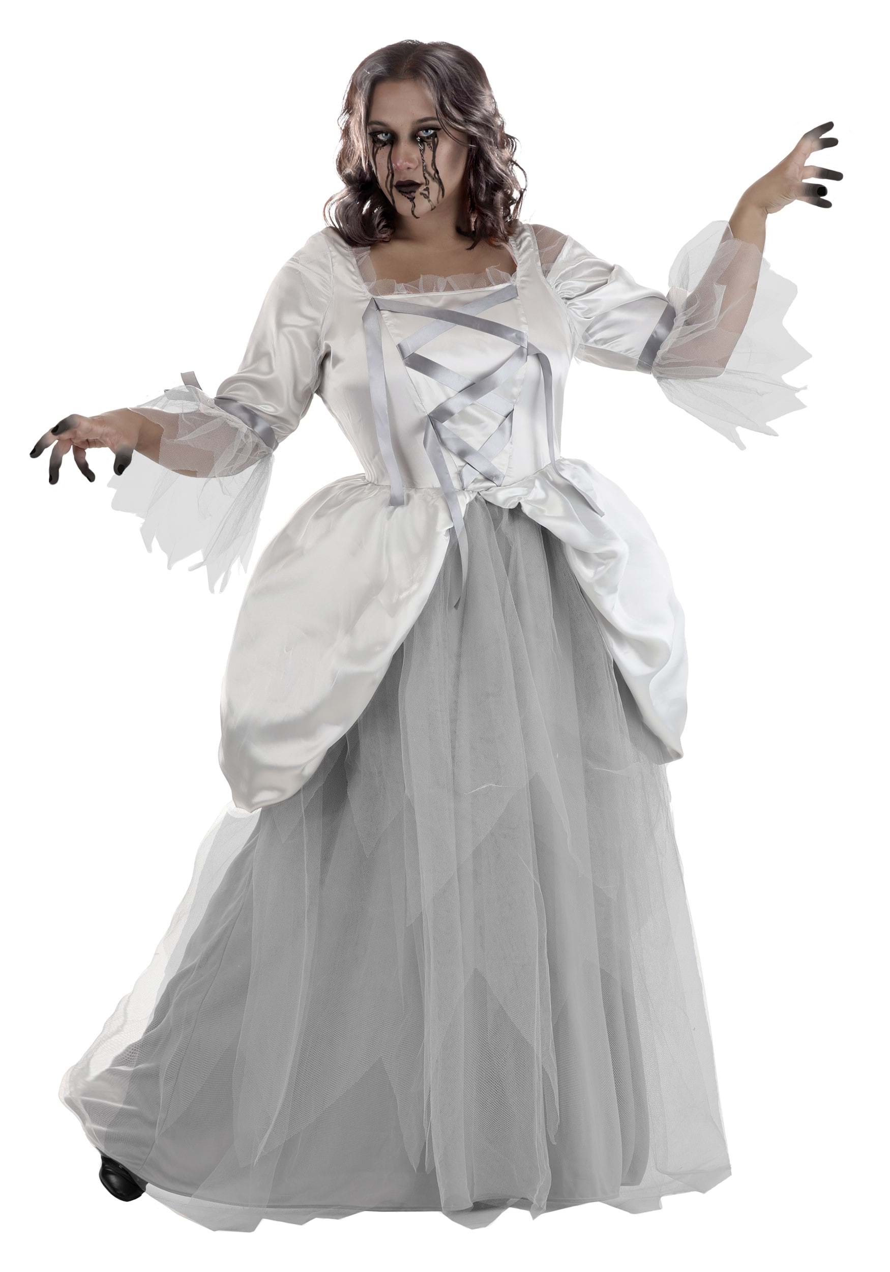 Image of Women's Plus Size 18th Century Ghost Costume | Ghost Costumes ID FUN6387PL-1X